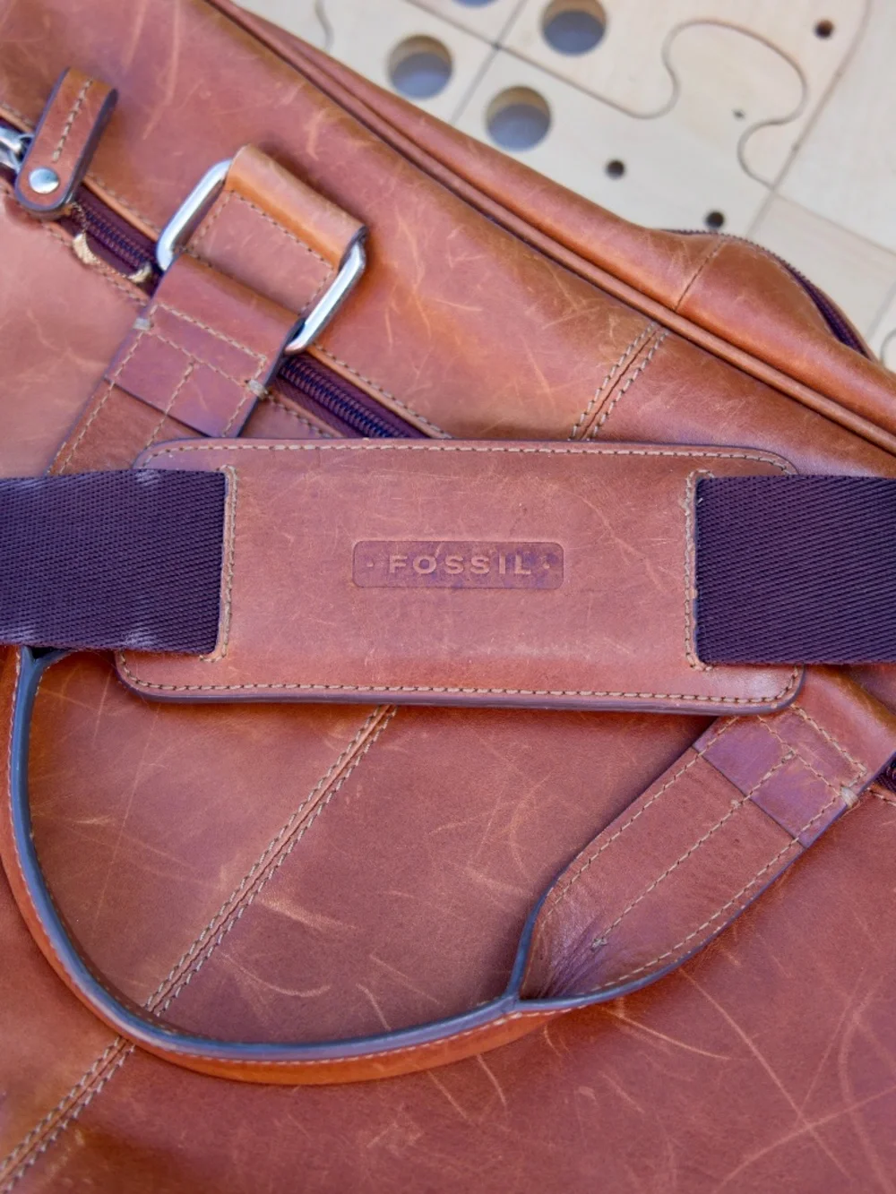 Fossil 100% Leather Trent Laptop Briefcase